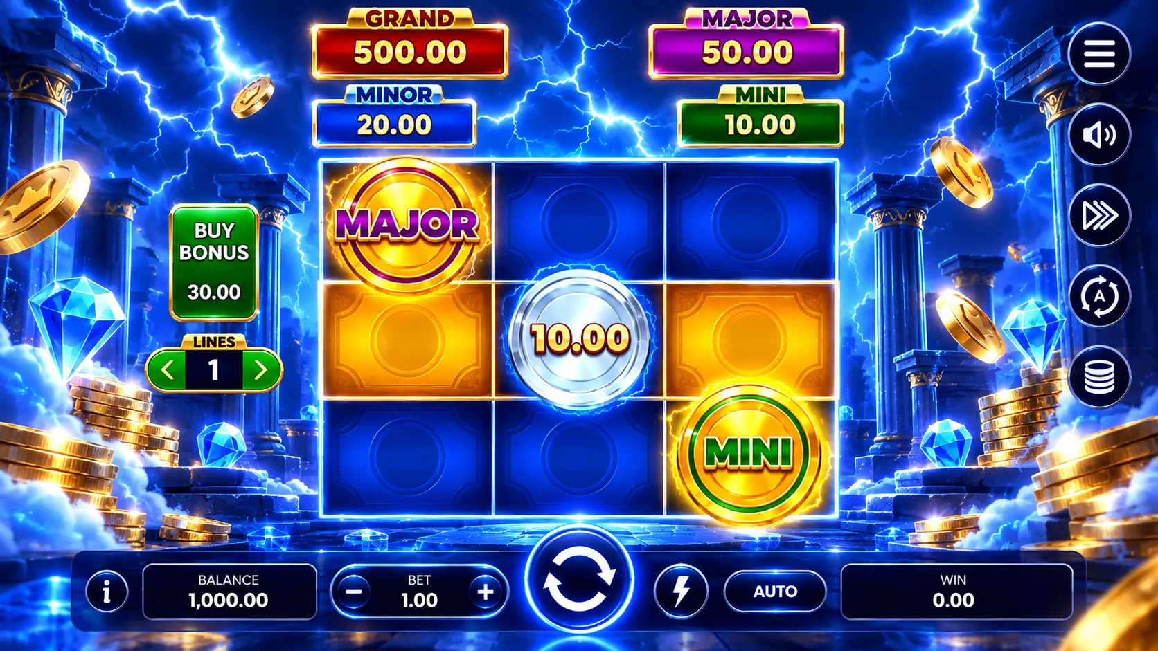 Coin UP Lightning overlay